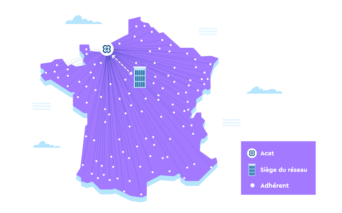 Carte de france, réseau multisite
