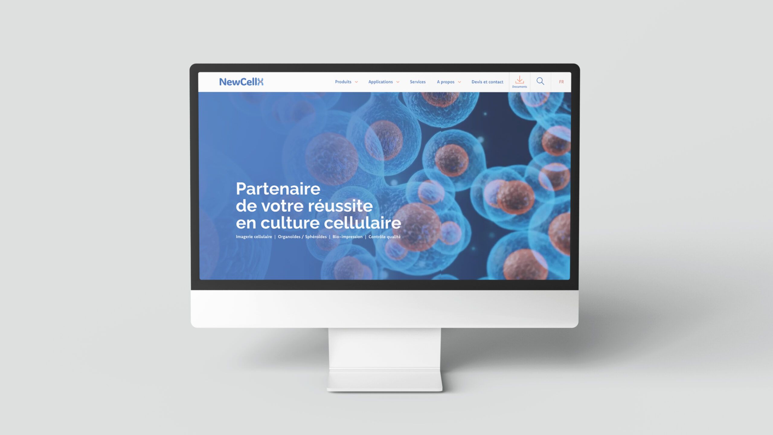Page accueil du site internet NewCellX