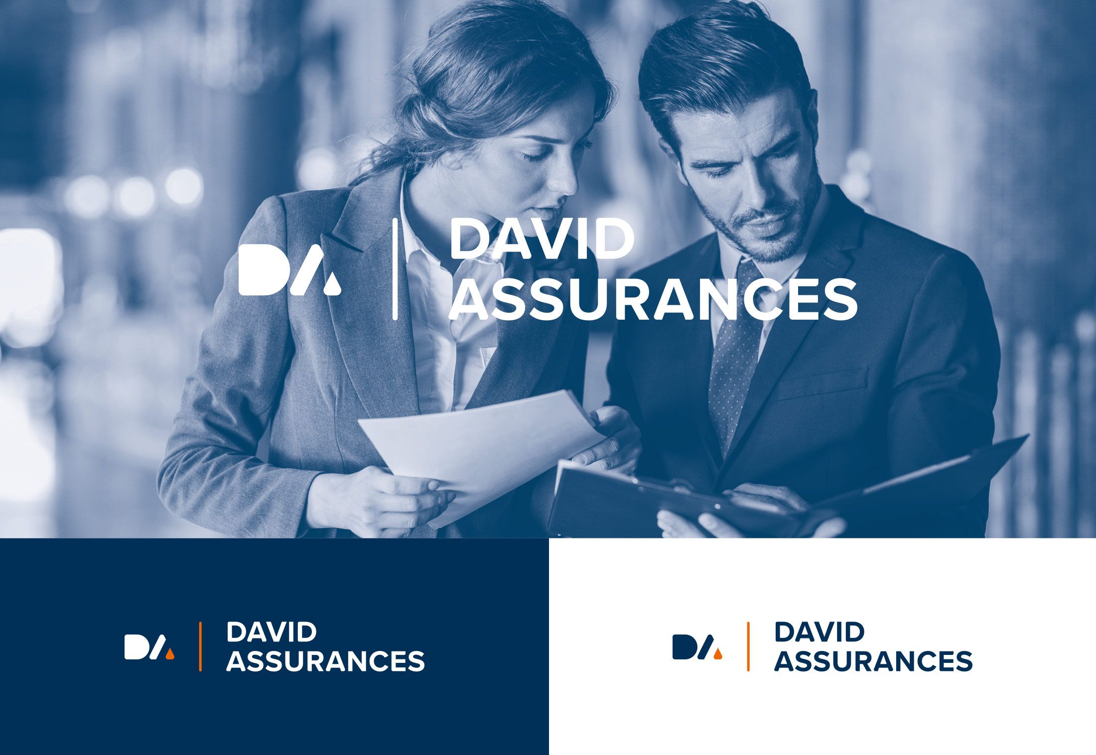 Charte graphique du nouveau logotype de David Assurances