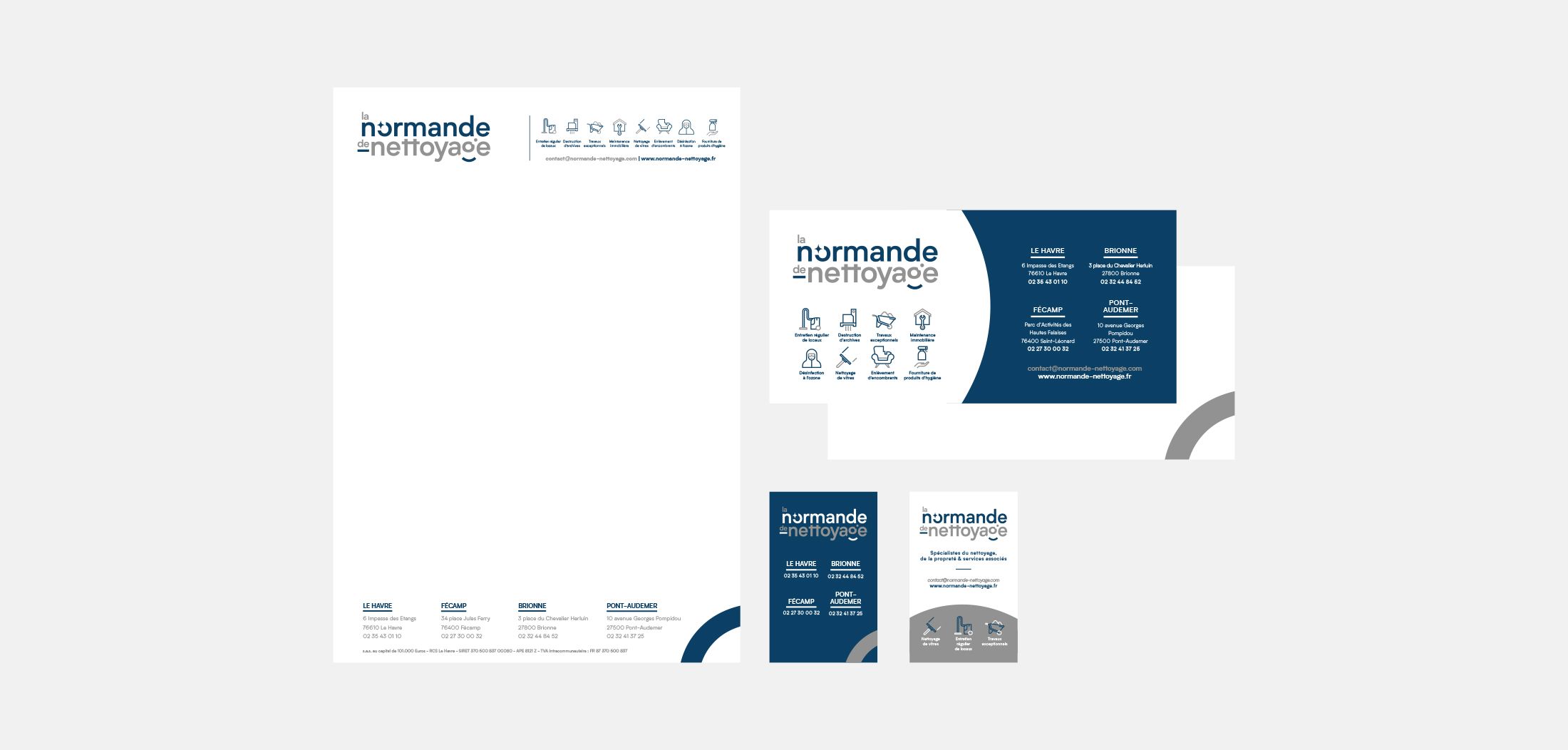 Supports de communication de la Normande de Nettoyage