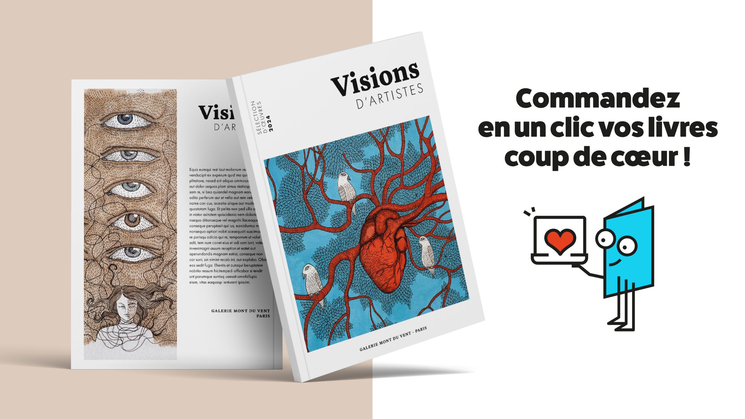 Mis en situation de la mascotte du site web imprimezvosbrochures.fr