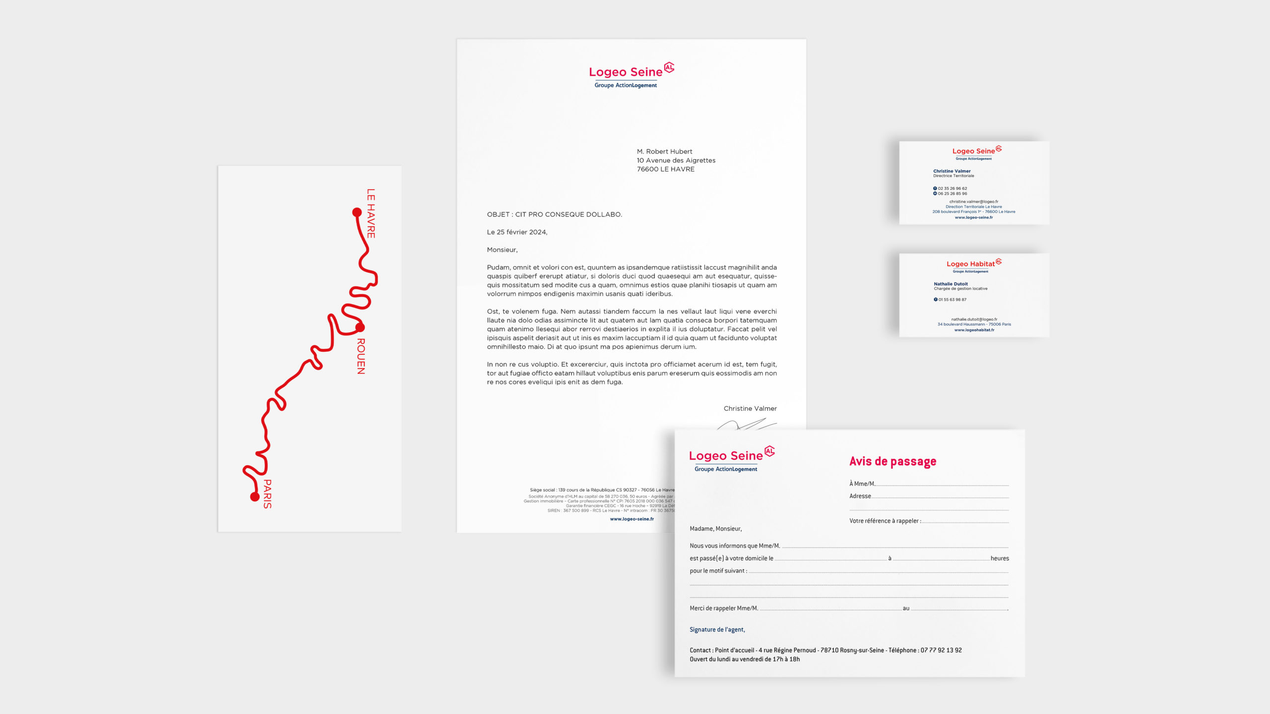 Exécution et impression de supports de papeterie Logeo Seine