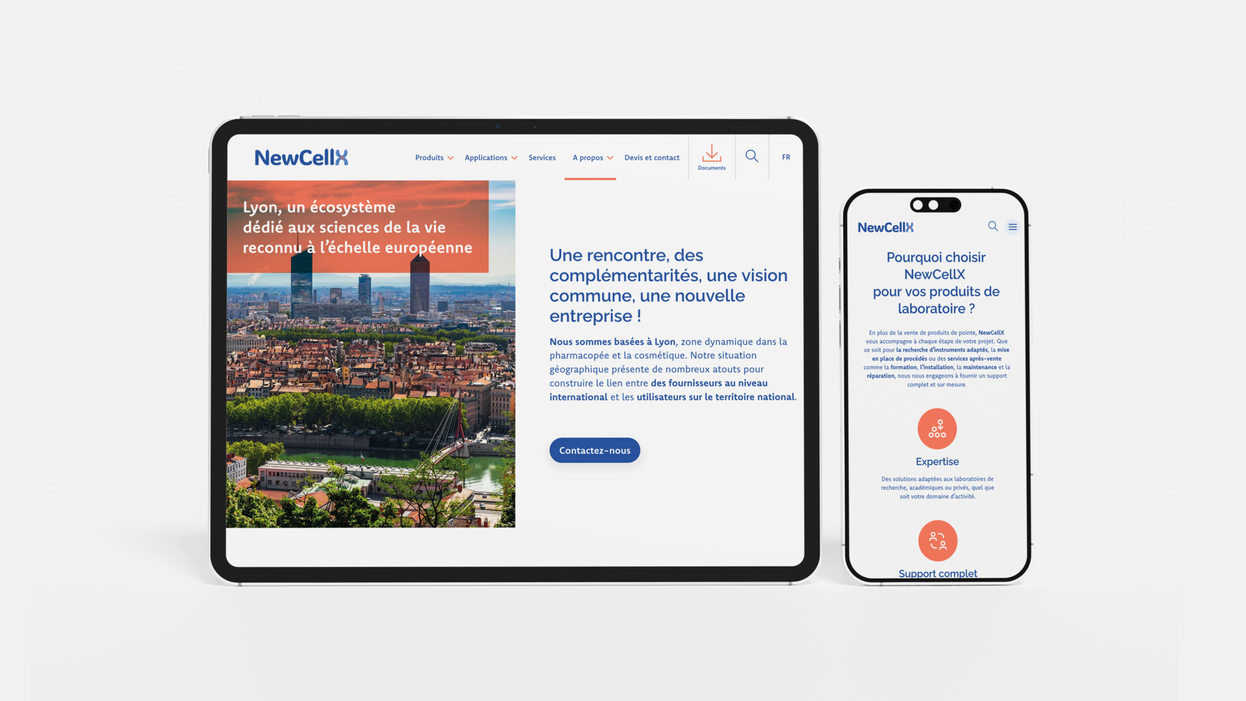 Responsive design - site internet NewCellX