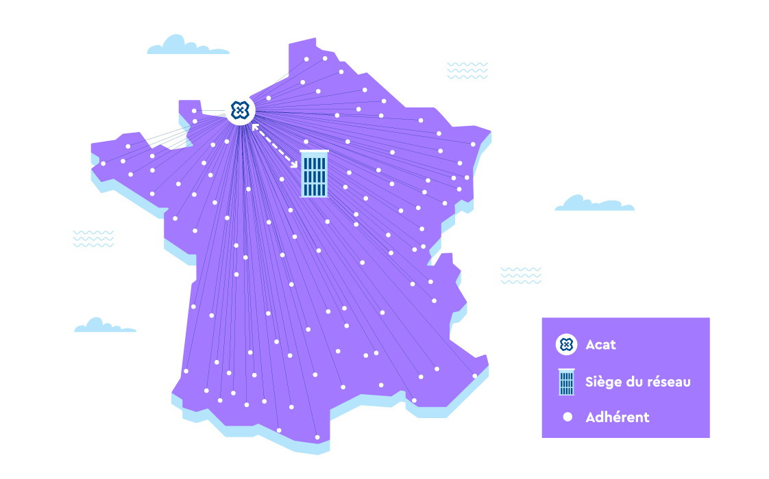 Carte de france, réseau multisite